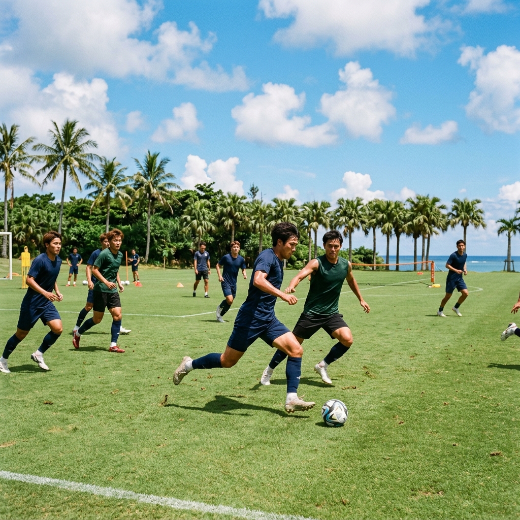 ジュビロ磐田の公式動画「OKINAWA CAMP Ep.1」の内容を表現した個別写真